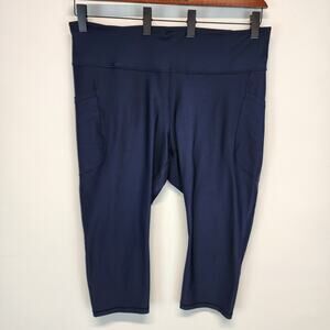 Old Navy Powersoft High Rise Cropped Leggings Size 3X Dark Blue Side Pockets